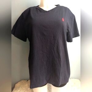NWOT Polo by Ralph Lauren mens size large navy v neck tee